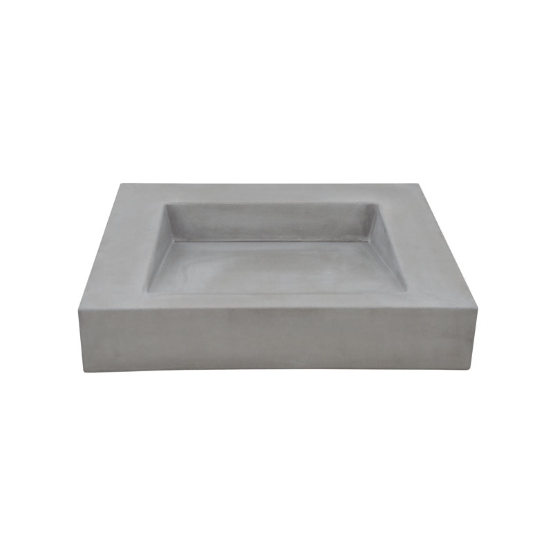 HydeConcrete Hyde Concrete Ramp 22'' Gray Concrete Rectangular Vessel Bathroom Sink Wayfair